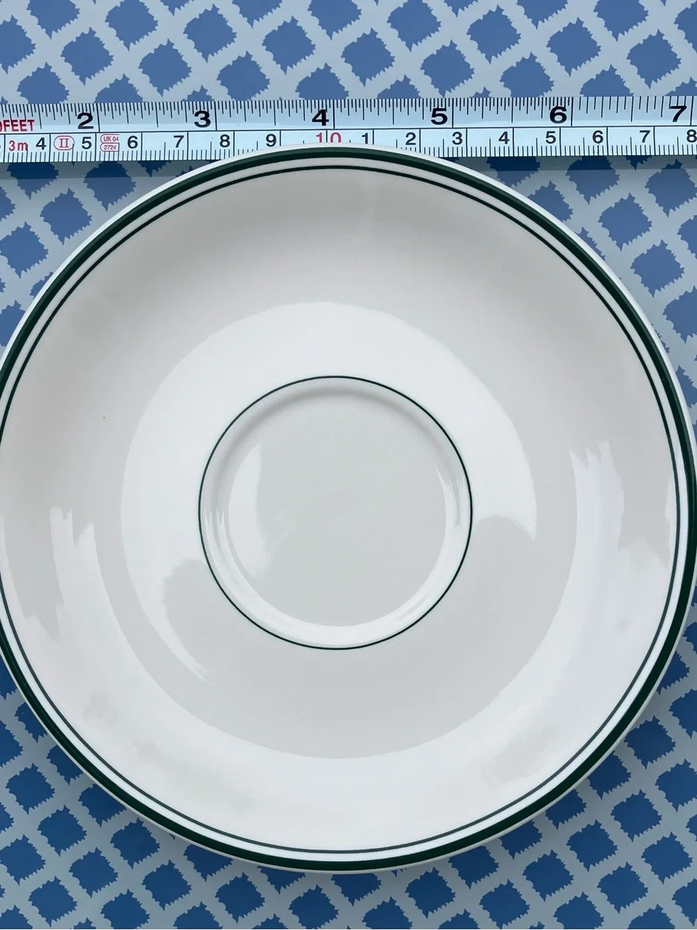 Ralph Lauren Ralph’s Coffee White 6 inch Saucer with Green Rim